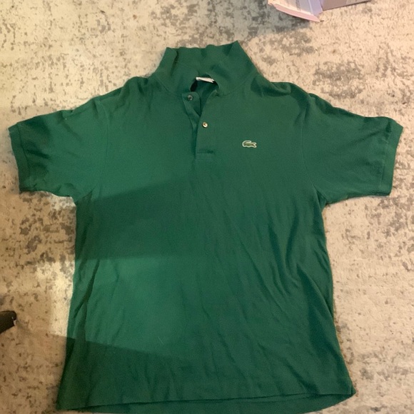 Green Lacoste mens polo colored shirt size 6
